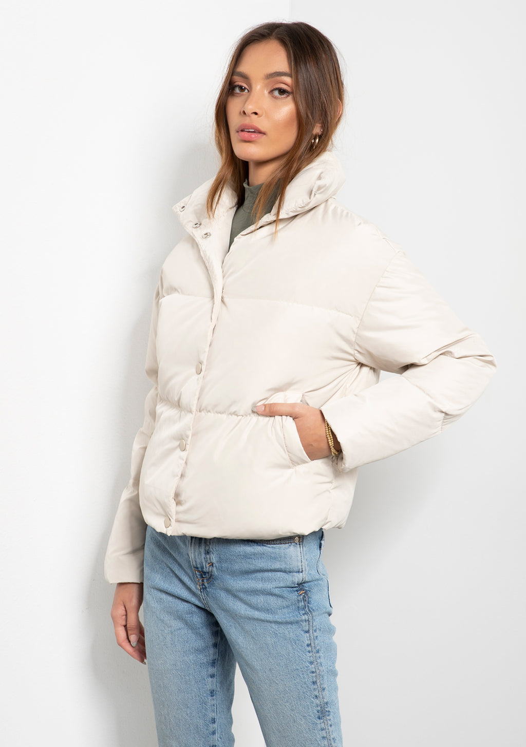 Down jacket with knit cuffs – VIETTI